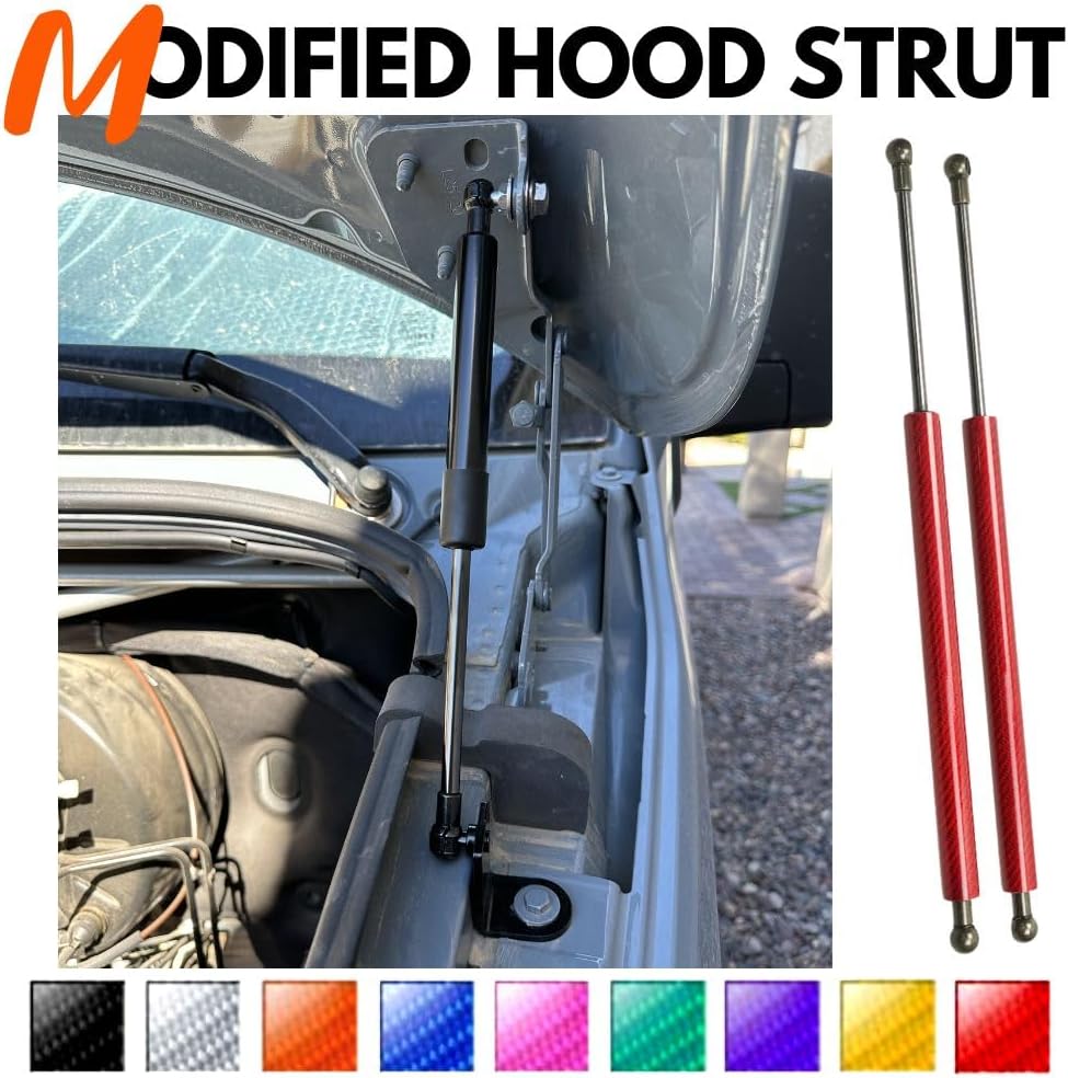 Hood Struts Compatible with Mercedes-Benz Sprinter (907/910) VS30 2018-2023 Carbon Fiber Lift Supports Bonnet Gas Dampers Springs Kit No-Drill Bolt-on