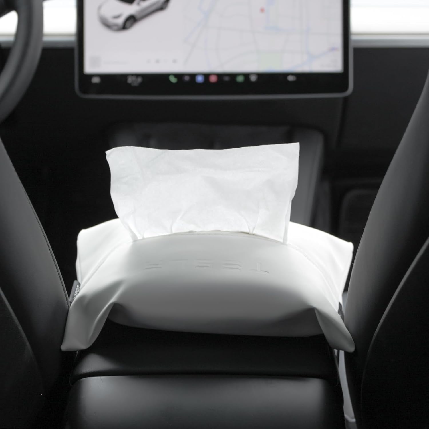 HOPON Tesla Model 3 Model Y Tissue Box Napkin Holder Car Tissue Holder