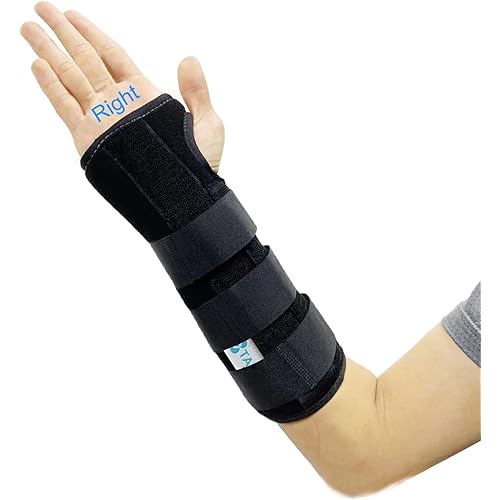 TANDCF Unisex Forearm and Wrist Support Splint Brace Double Fixation Wrist Brace for Carpal Tunnel, Adjustable Night Time Forearm Immobilizer Brace Splints,9.8 inch (25cm) length(RH/S)