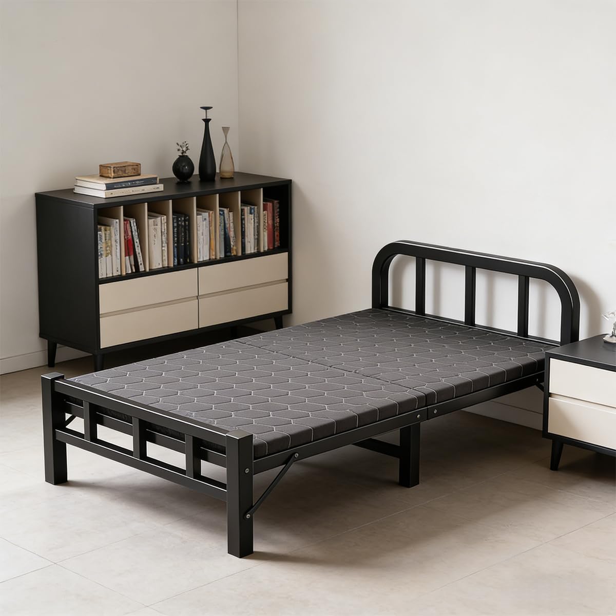 Amazon.co.jp: TUIYIDUO シングルベッド 折りたたみベッド 幅120CM