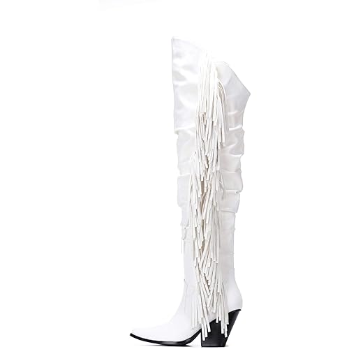Cape Robbin Gabanna Cowboy Over The Knee Boots Women, Western Cowgirl Boots, Fashion Dress Fringe Boots for Women
