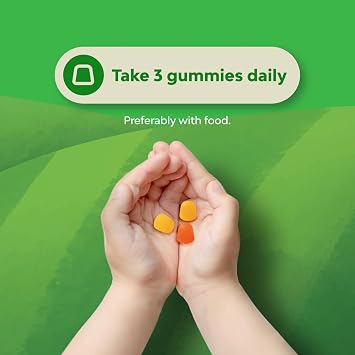 Kids DHA Omega 3 Gummies - Fatty Acids Omega 3 6 9 for Brain, Immune Strength & Vision - Nutritional DHA for Kids for Healthy Nervous System & Focus Support - Fish Free, Vegan & Non-GMO - 60 Chews