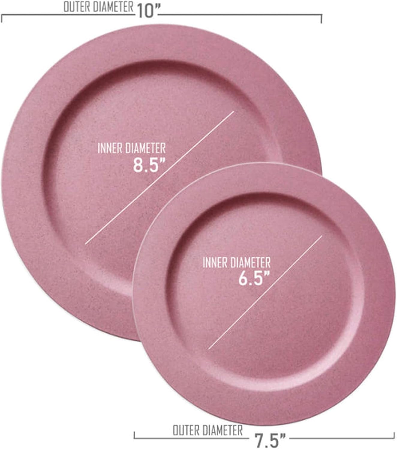 Disposable Plastic Plates, Heavy Duty Matte Round Design Dinnerware, 120 pcs Bulk Order Party Supplies For Wedding, Birthday & All Occasions (120 pcs 7.5" Salad Plates, Fuchsia)