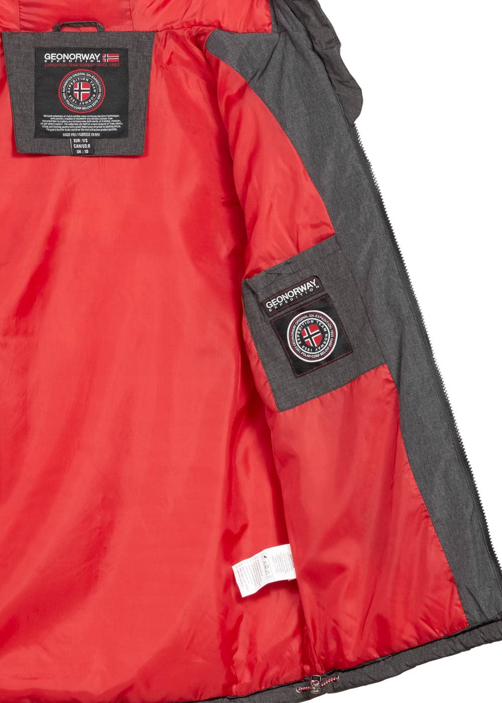 Geographical Norway Astana Lady - Warmer Parka Frau Jahreszeit Herbst Winter - Kapuzenmantel Falscher Fourrurer Windbreaker Jacke Daunenjacke - Ideal Elegant Geschenk Frauen