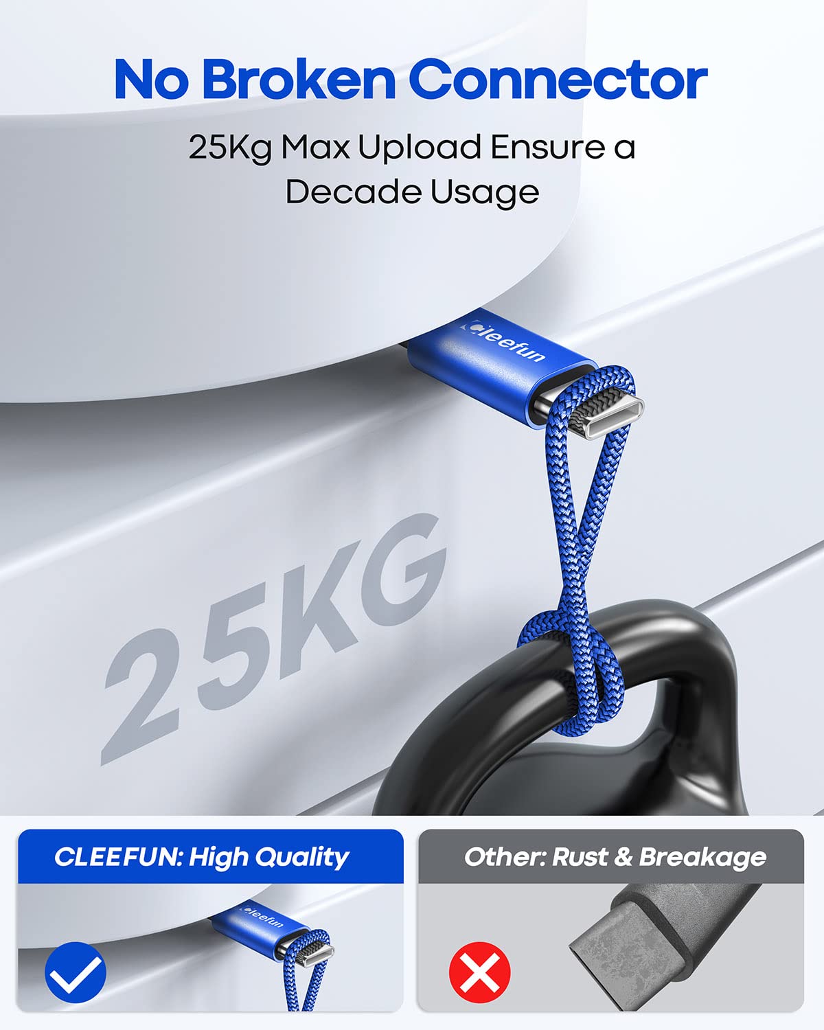 CLEEFUN Cavo USB C Corto [0.3m, 2Pezzi], 3A 30cm Cavo USB A a Tipo C Rapida Ricarica Cavi Type C Nylon Intrecciato Compatibile per Galaxy A51 A21s A71 M31, S24 S23 S22 S10 S10+ S9 S8 S20 S21