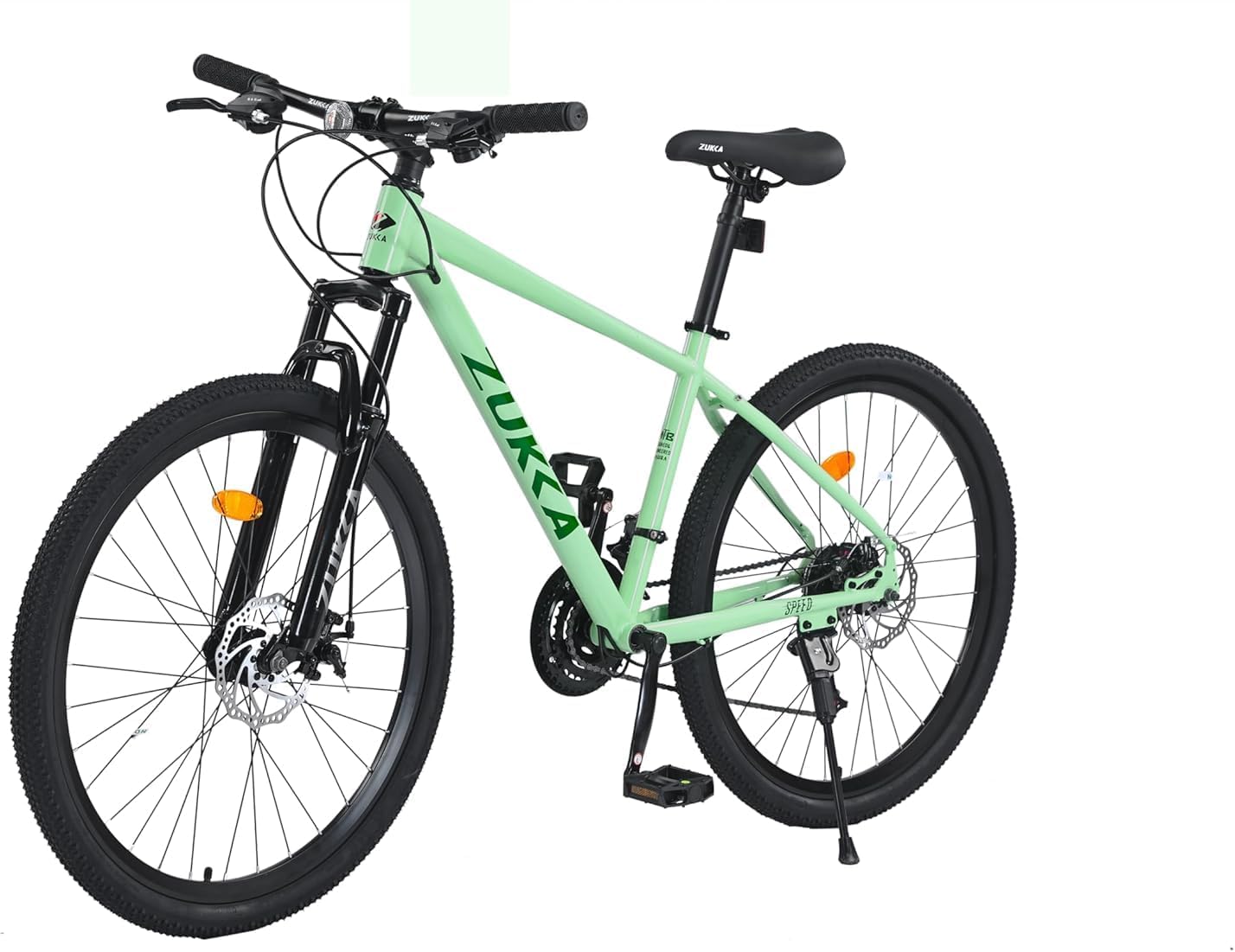 ZUKKA 26 Inch Mountain Bike 24 Speed Mountain Bike Steel Frame Adult Bicycle with Suspension Fork, Dual Disc Brake for Womens Mens Multiple Color