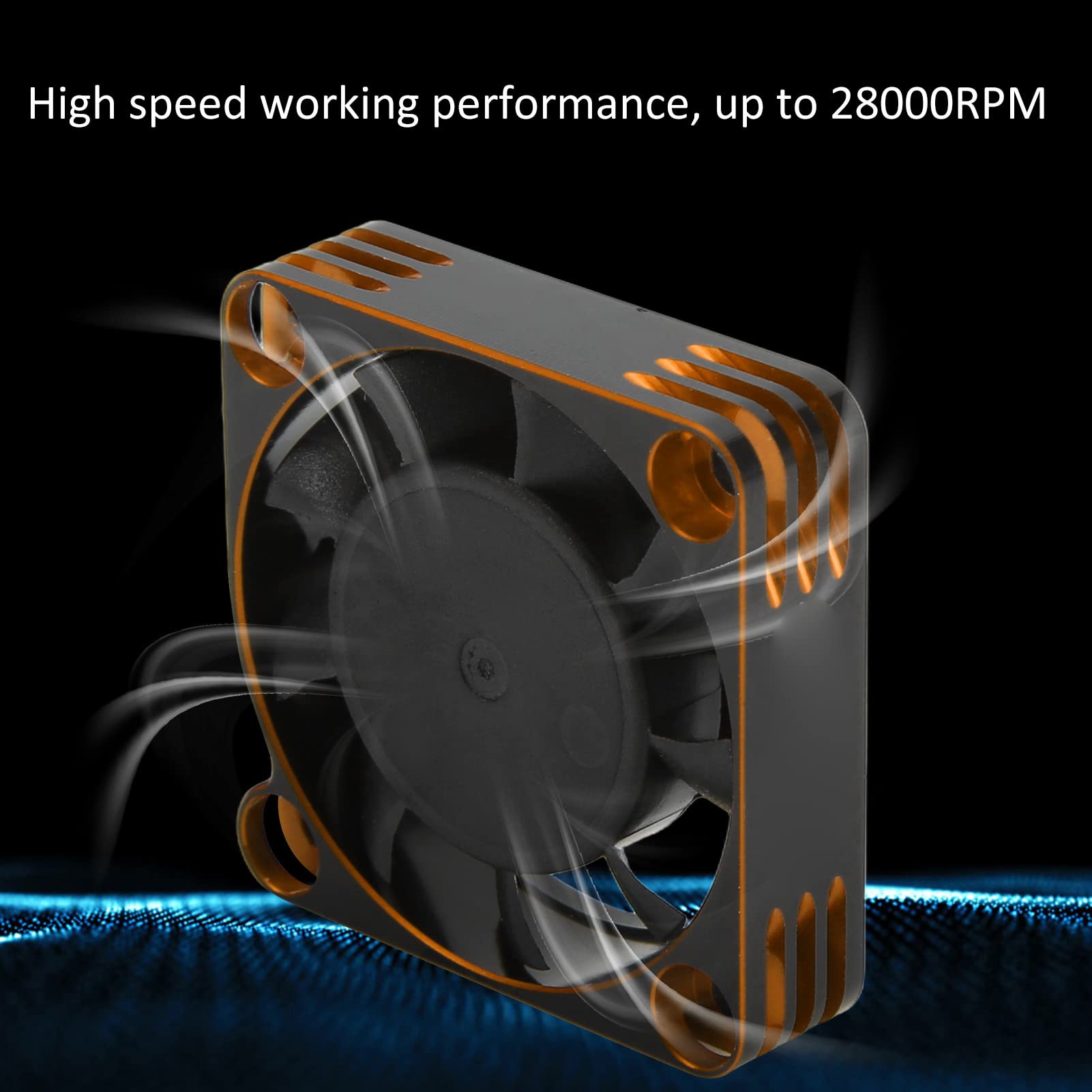 RC Motor Fan, 28000RPM High Speed RC ESC Heatsink Fan RC Motor Cooling Fan for F540 550 3650 3660 RC Car (Gold)