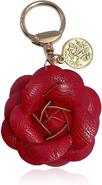 choice of all Flower Keychain Leather Bag Charm Floral Purse Charm Handbag Backpack Tote Accessory Spring Gift for Women