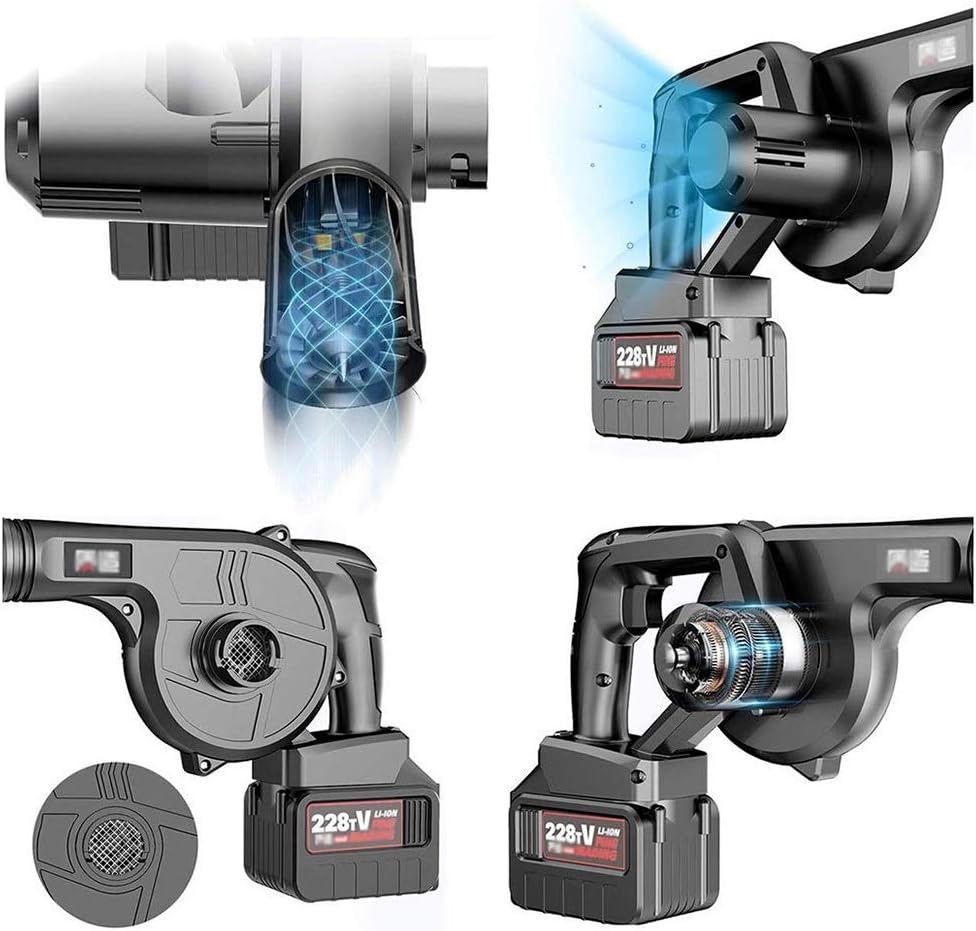 Convenient 3-in-1 Electric Leaf Blower, Garden Blower and Vacuum & Shredder Lightweight, 7-Speed Speed Regulation (Color : Dual Battery, Size : 44800H) TDF (Dual Battery 41800H)