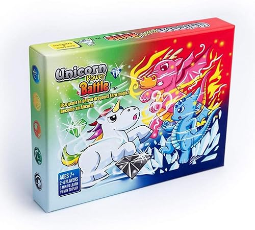 Juego de cartas Unicorn Power Battle - Juego de mesa para vinculación familiar, viajes, regalo ideal para niños, niñas, niños, adolescentes y
