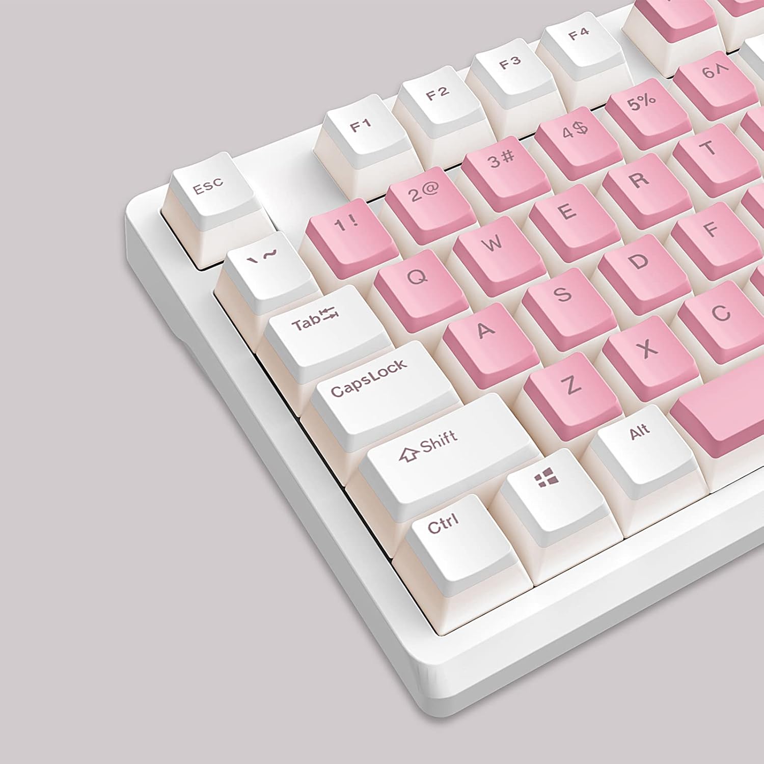 KOLMAX 98Key RGB Hot-swappable Mechanical Gaming Keyboard, 2.4G Wireless/BT5.0/Wired with PBT Double-Shot Pudding Keycaps Pink-White Gaming Keyboard for Mac & Win Programmable Macro (Pink Switches)
