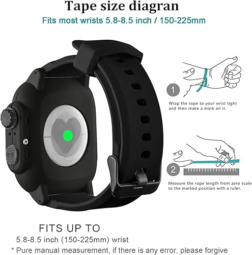 Miniatura 10 de Funda impermeable para Apple Watch Series 6 Series 5 Series 4SE de 1.732 in, a prueba de golpes y polvo para las series 654SE (negro, 1.732 pulgadas)