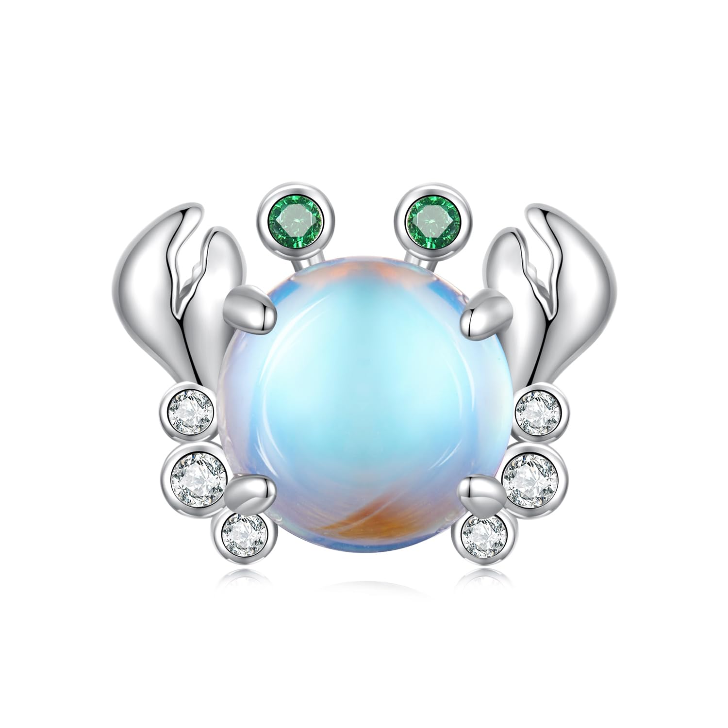 Abalorio de cangrejo azul de plata 925 compatible con pulseras de abalorios 8