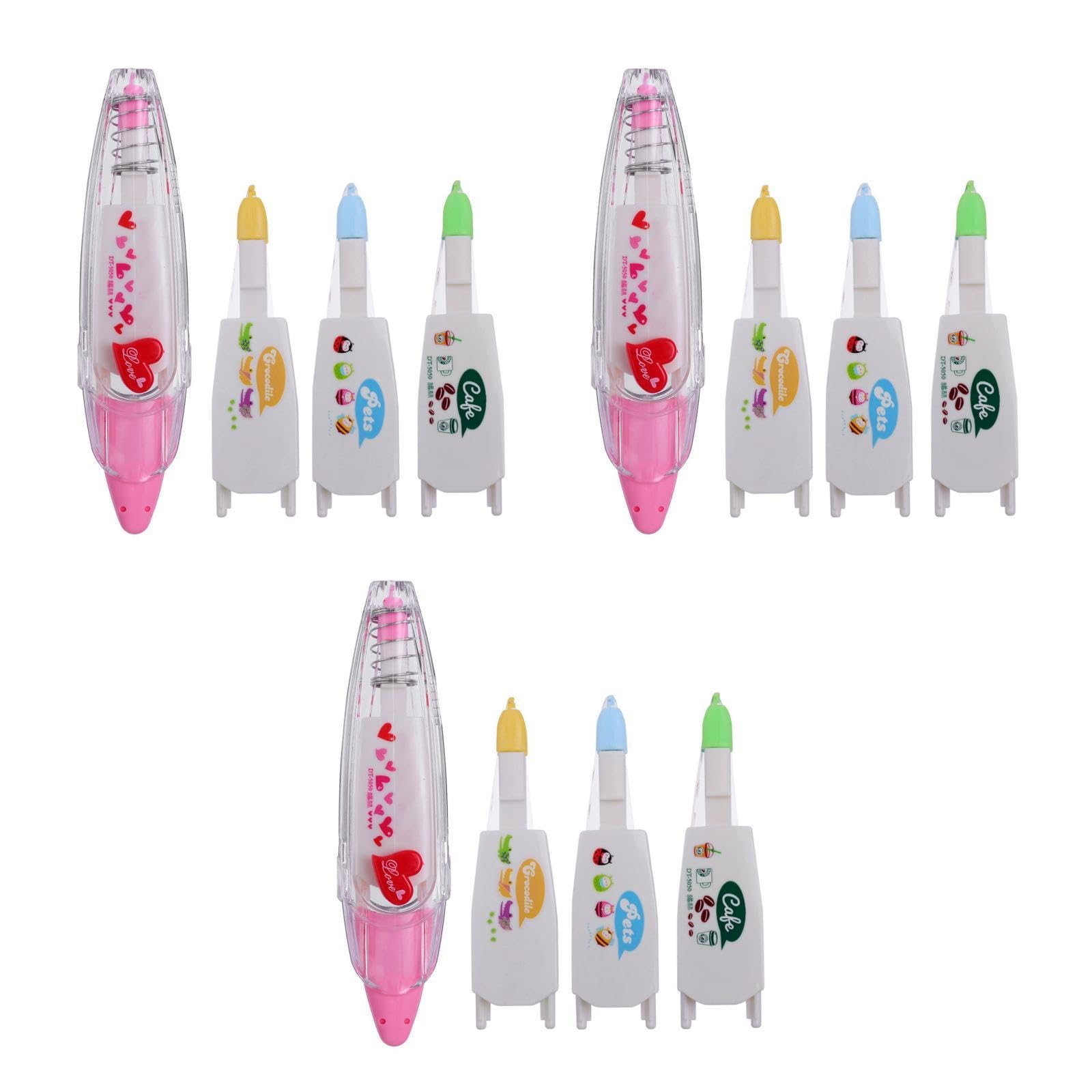 STOBOK 3-Teiliges Set Schulbedarf das Band Korrekturband correction pen sachen für kinder bürobedarf snail essence kuschelig büromaterial schul sachen kawaii Klebeband mit Kern einstellen