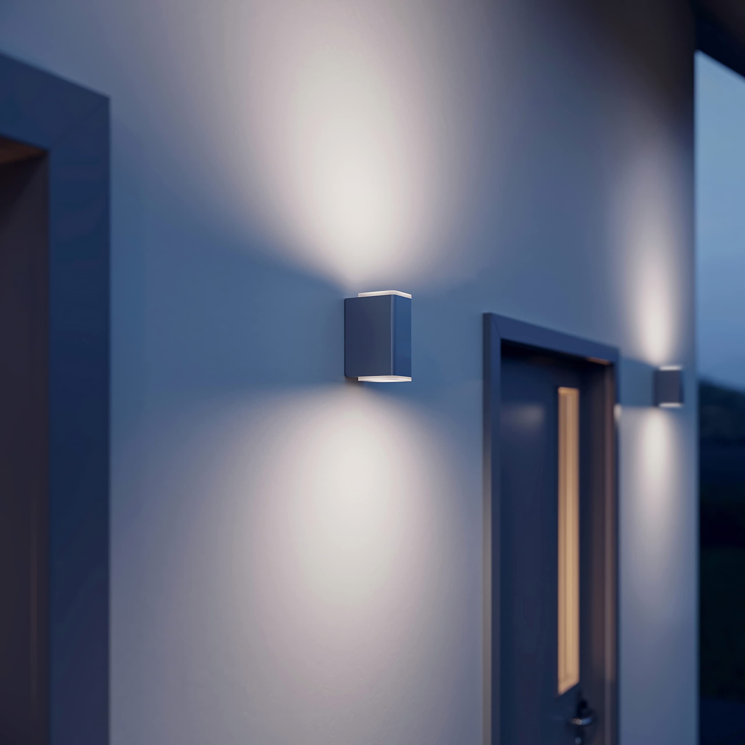 Steinel lampa ścienna L 930 antracyt, góra/dół bez czujnika, 9,3 W LED światło zewnętrzne, ciepły biały kinkiet, aluminium