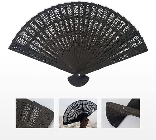 Miniatura 3 de ZSQHD Abanico plegable de madera personalizado para regalo de boda, fiesta, regalo de decoración personalizado, abanico de mano plegable