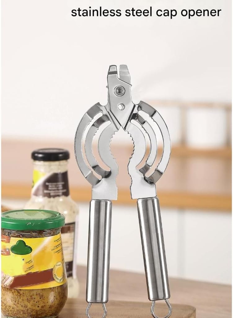 Stainless Steel Opener Tool For Jar Lid And Beverage Bottles Ergonomic Grip Opener Household Essential