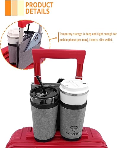 Miniatura 4 de Portavasos de equipaje de viaje, portador de bebidas Tuegher, accesorio para portavasos de equipaje, maleta de mano gratis para bebidas, bebidas,