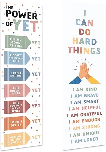Miniatura 18 de Andaz Press Cartel de 13 x 48 pulgadas con texto en inglés "The Power Of Yet Growth Mindset" para profesores, tablón de anuncios, decoración