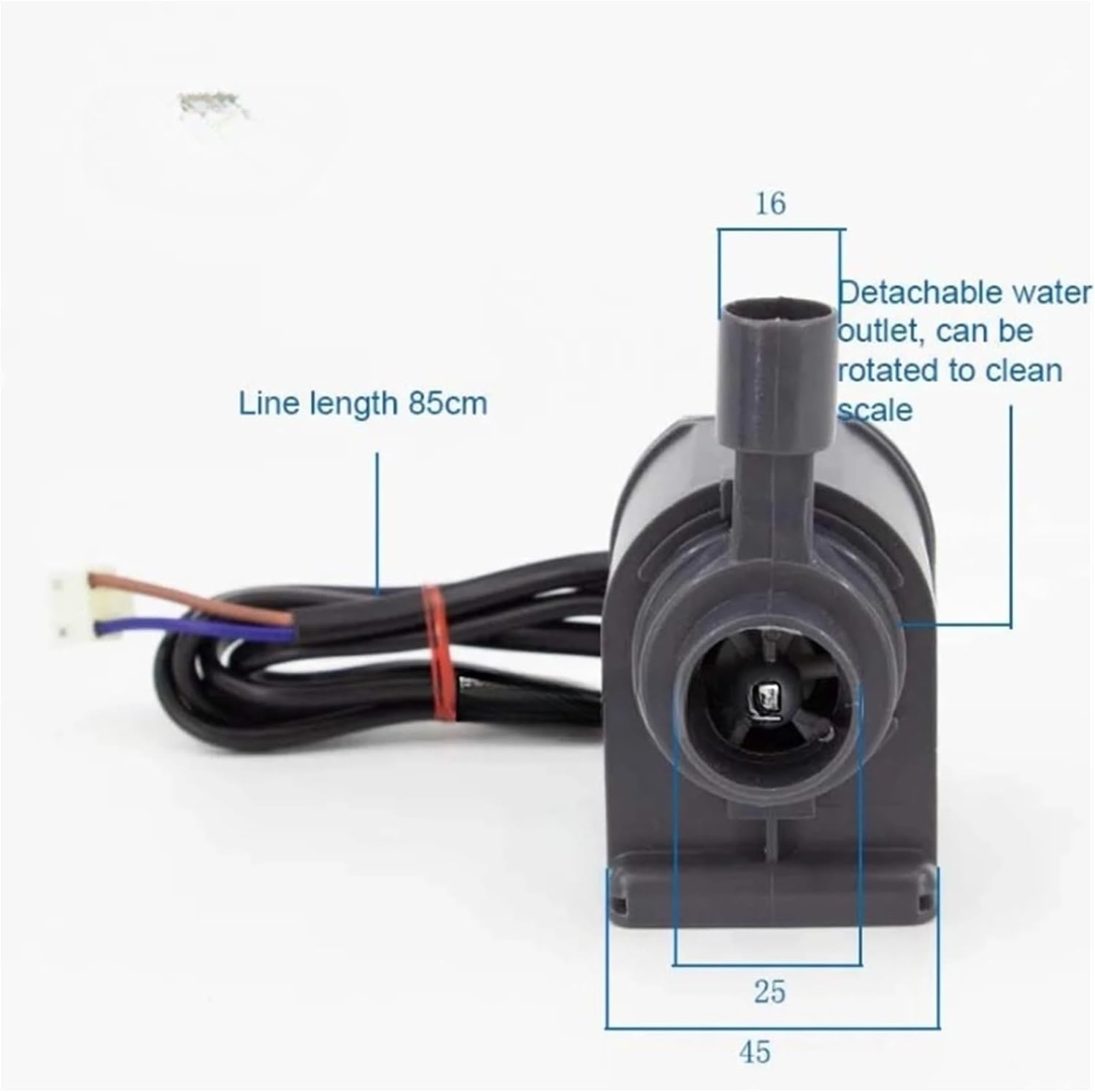 Lfidontkl AP-1200 Water Pump with dimensions and detachable water outlet