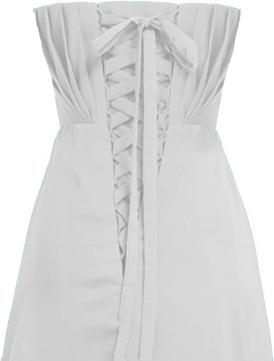 Lemai High Low Beaded Chiffon Sweetheart Corset Empire Prom Bridesmaid Dresses