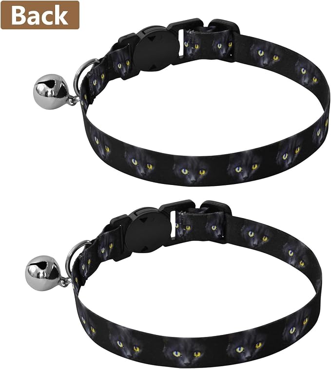 YETTASBIN Pack de 2 Collares para Gato con Campana, Ajustables, Hebilla de Seguridad miniatura 3
