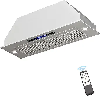 36 Inch Insert Range Hood,Stainless Steel Kitchen Stove Vent Hood,Ducted/Ductless Convertible Duct,900 CFM with 4 Speed Gesture Sensing&Touch Control Panel