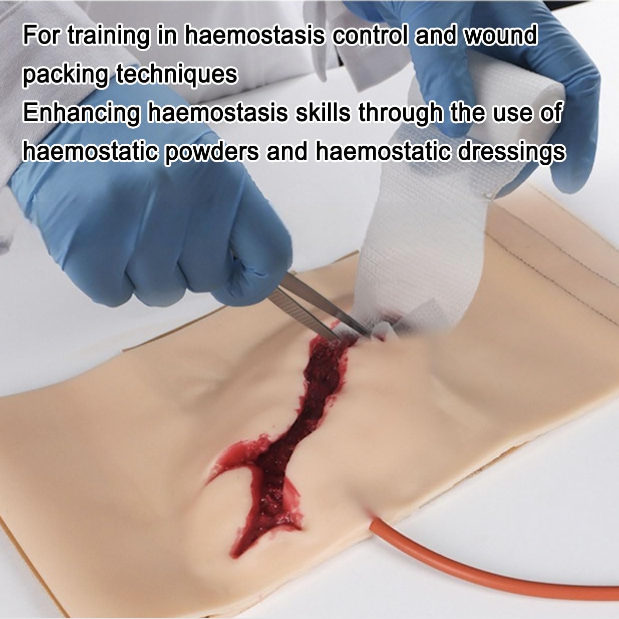 Wound Packing Trainer, Wearable Leg Wound Hemostasis Control Model, Simulated Deep Laceration or Stab Wound, Wound Care Trainer, Suture Training, Realistic Appearance Design