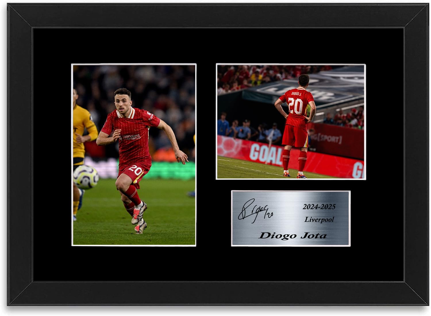 Diogo Jota Football Player A4 Printed Signed Framed Poster Photo Display Mount Gift For Liverpool Fans 2024-2025
