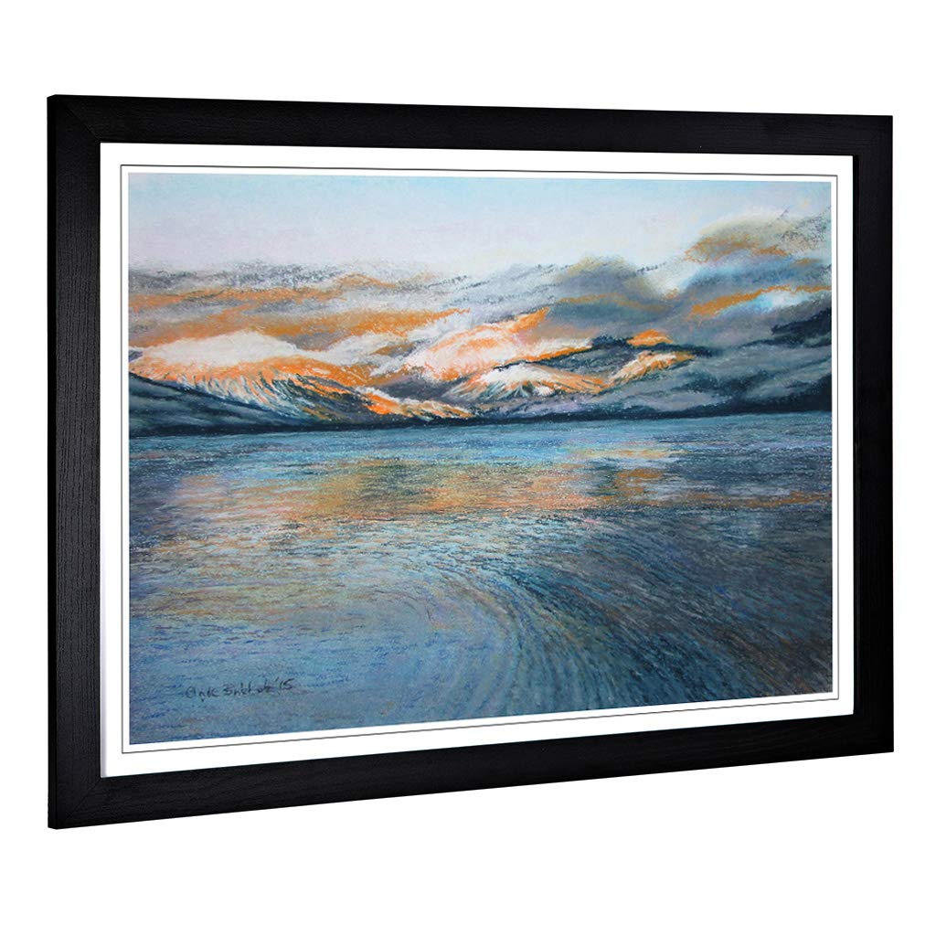 Big Box Art Framed Print of Joseph Mallord William Turner View from Birchwood HIL Design | Wall Art Picture| Home Decor for Kitchen, Living Room, Bedroom, Office, Black, A2 / 24.5x18 Inch / 62x45cm