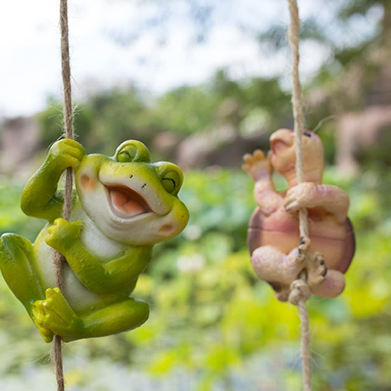 Amazon.co.jp: ガーデンオーナメント カエル 吊り下げ式 置物 F