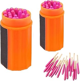 Outdoor Matches Kit, 2 Sets 20 pcs/Barrel Matches, Windproof Waterproof Matches, Matches Survival for Camping, Portable Matches Fire Starter Survival Tool with Waterproof Case for Camping Hiking