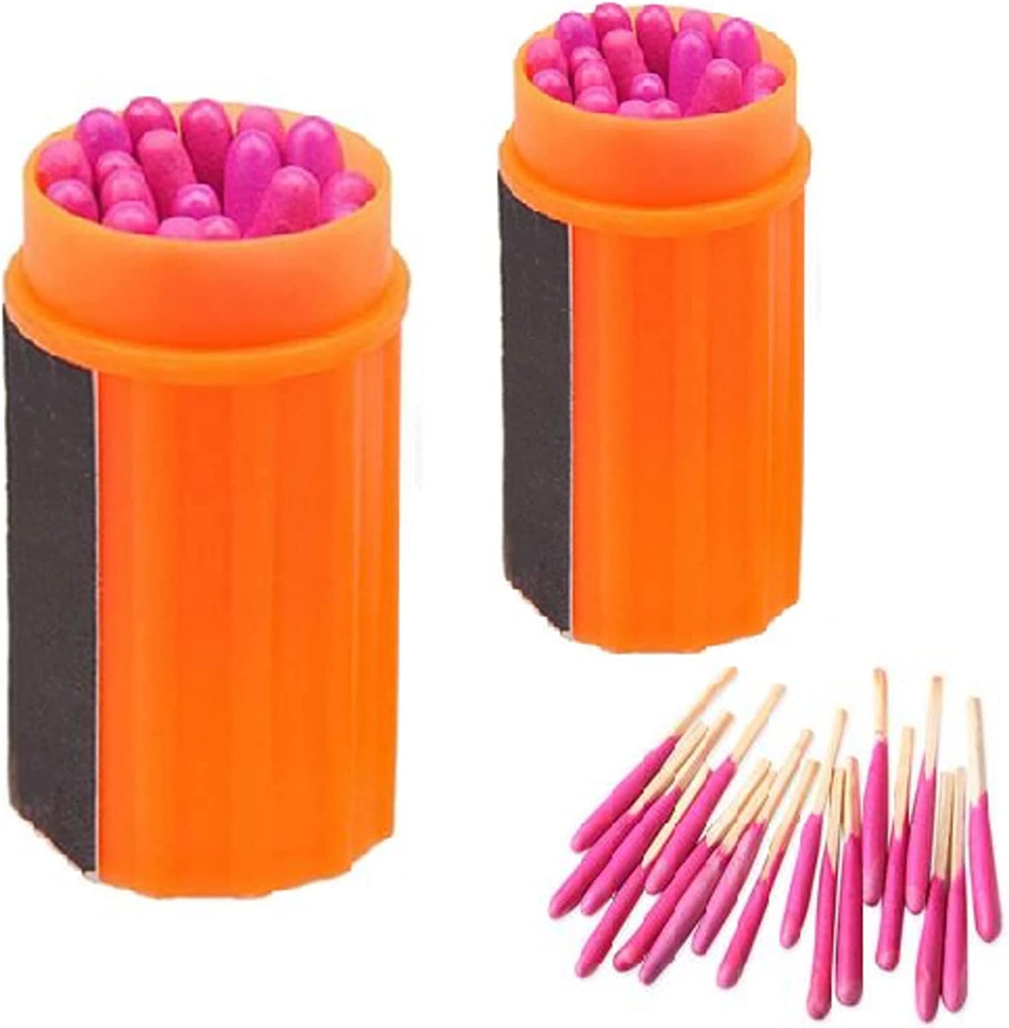 PHKO Outdoor Matches Kit, 2 Sets of 20 Windproof Waterproof Matches, Easy to Ignite, Safe, Long-life Protective Box, Ideal for Camping, Hiking, Survival Tool