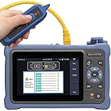 ミニ OTDR 光ファイバ テスター 1310/1550nm 26/24dB、4.3 インチ タッチ スクリーン付き、11-in-1 OTDR SM、VFL OPM OLS イベント マップ RJ45、FC/UPC SC ST L