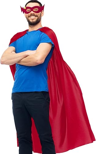 D.Q.Z Adults Superhero-Cape and Mask, Gifts for Men Women-Birthday Halloween Cosplay Costume Party