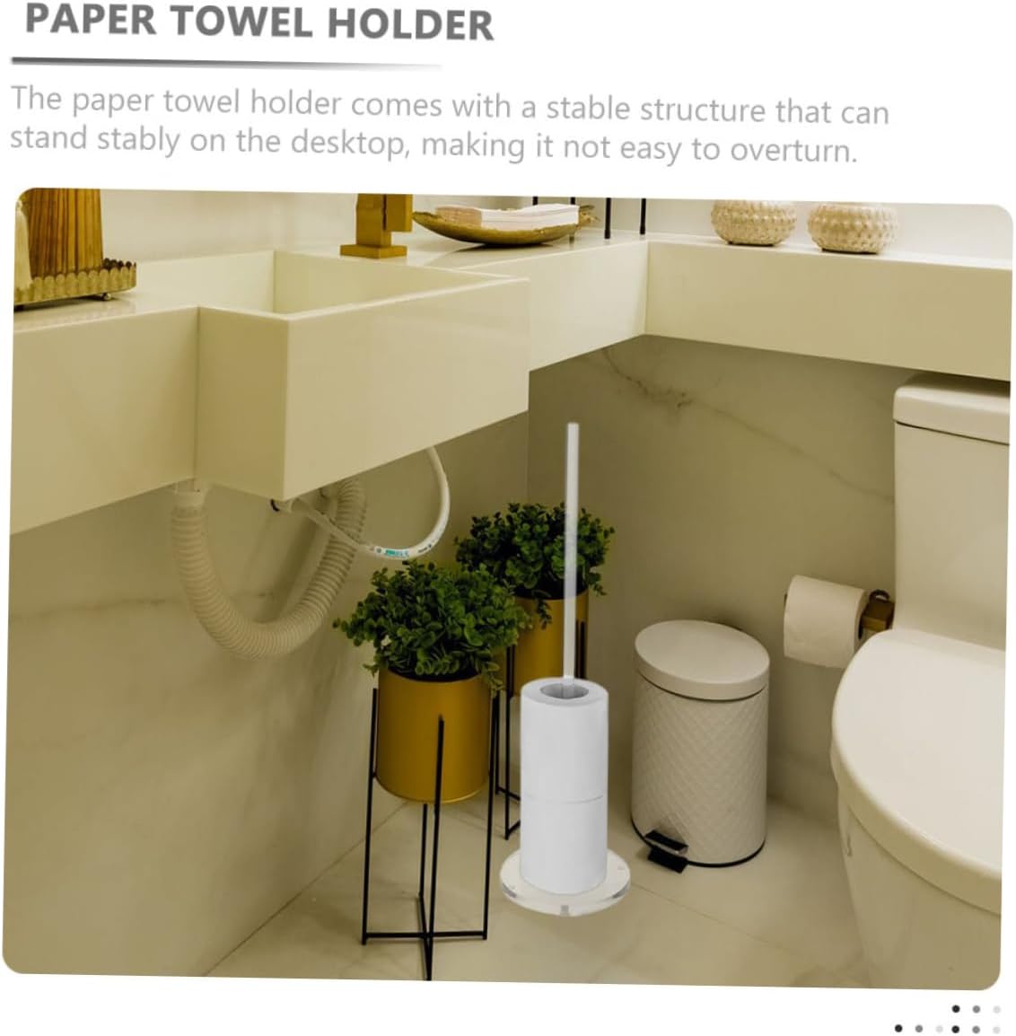 2pcs Toilet Paper Holder Stand Paper Roll Spindle Rack Holder Storage Stand for Bathroom