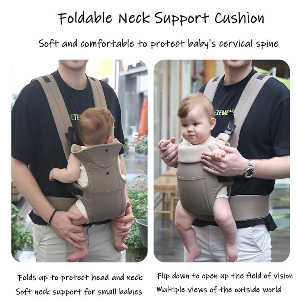 Marsupio Neonato,Marsupio Neonato 0-24 Mesi,Fascia Porta Bebe,Molteplici posizioni di presa, con protezione del collo ripiegabile e design di decompressione lombare e addominale per Neonati