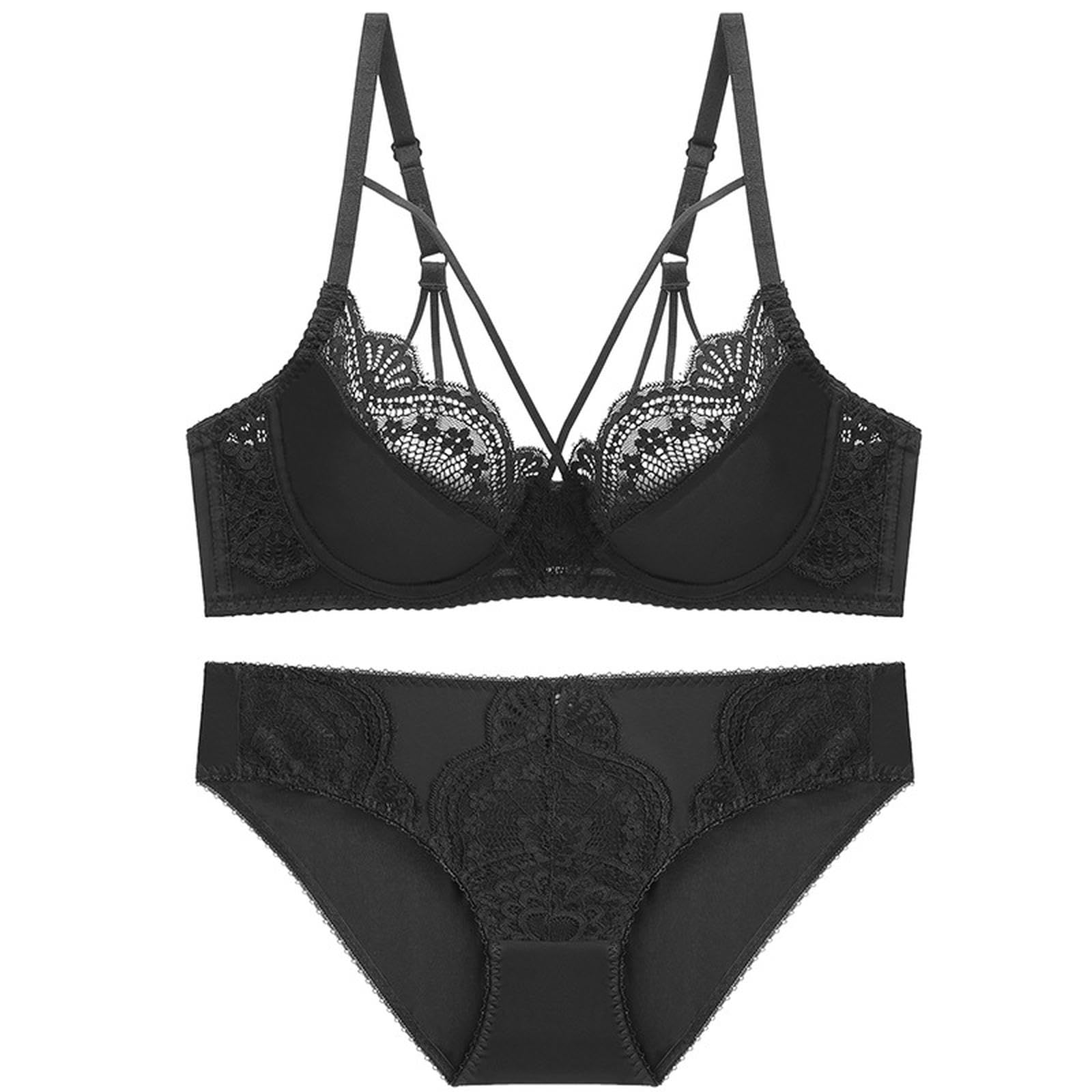 Biancheria Intima Donna Reggiseni Sexy per Donne in Lingerie Body Set Applique in Pizzo Sottoposto A Reggiseno E Lingerie Set con Anello in Acciaio-bianco-32 70b