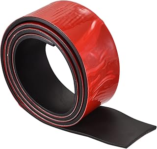 uxcell Adhesive Rubber Sheet Rolls 5/32"T x 1.57"W x 39.37"L, Neoprene Back Solid Rubber Strips for DIY Gasket, Sealing Padding, Reduce Vibration Mat