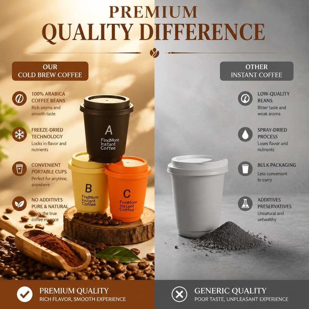 Confezione varietà di caffè istantaneo liofilizzato, 20 capsule | 3 gusti, Arabica, liofilizzata, si scioglie caldo/freddo, 20 caps(5boxes)