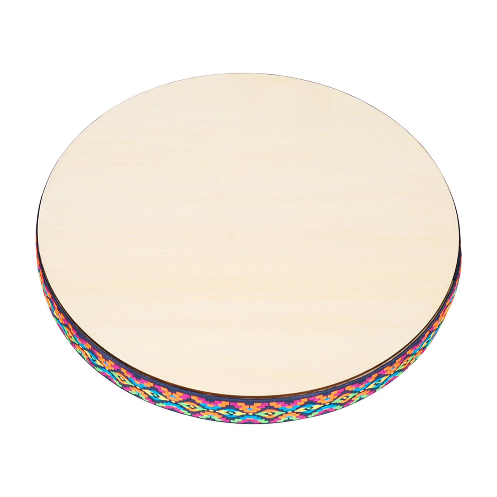 Tambor de 10 pulgadas Panderetas de madera Instrumento de percusión manual Pandereta musical para niños para baquetas Panderetas de mano de madera Juguete educativo