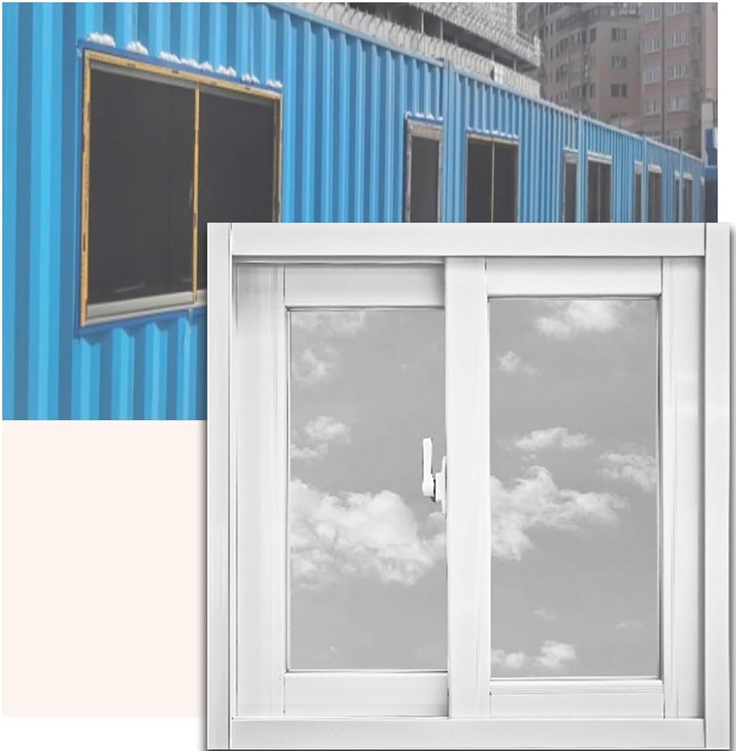 White Household Bathroom Window 20x16in / 51x41cm with Lock and Screen, Custom Size Horizontal Sliding Shed Windows Panel, for Home Windows & Basement Window