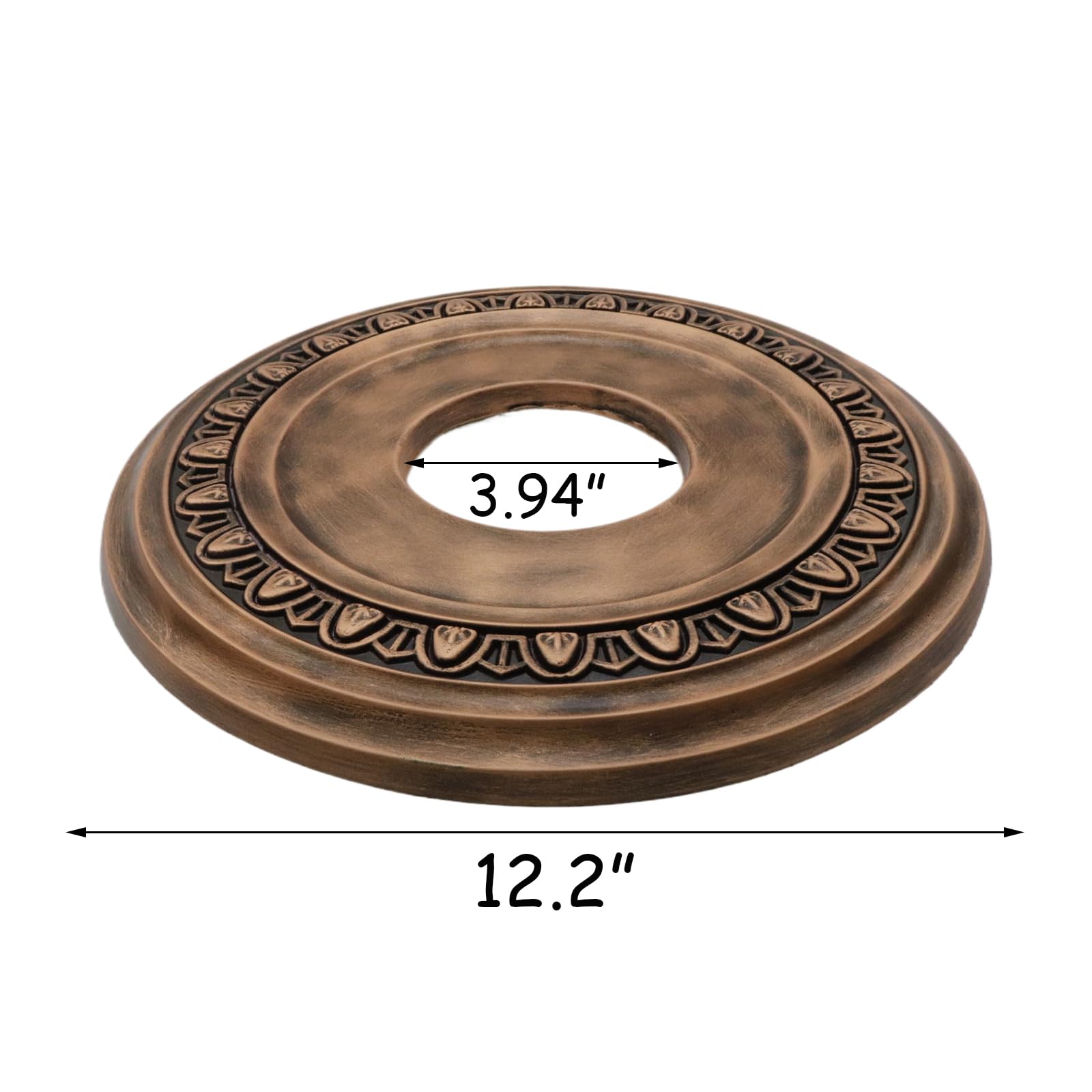 HEVSTIL Ceiling Medallion 12"OD x 3.94"ID PU Ceiling Medallion for Light Fixtures European Style Ceiling Light Decorative Fan Medallion Lighting Ceiling Ring Covers for Chandeliers Home,Bronze — Amazon image 2