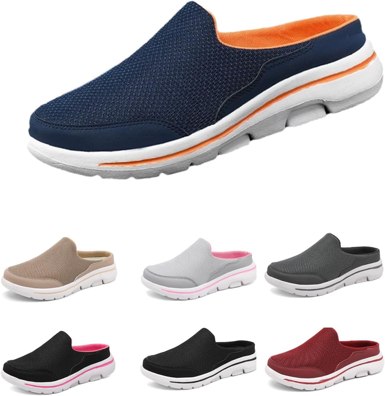 Slip On & Clogs for Womens Mens Light Open Back Shoes Comfort Walking Shoes Breathable Slippers Closed Toe Slides Walking Mules with Indoor Outdoor Anti-Skid Sole for Men and Women