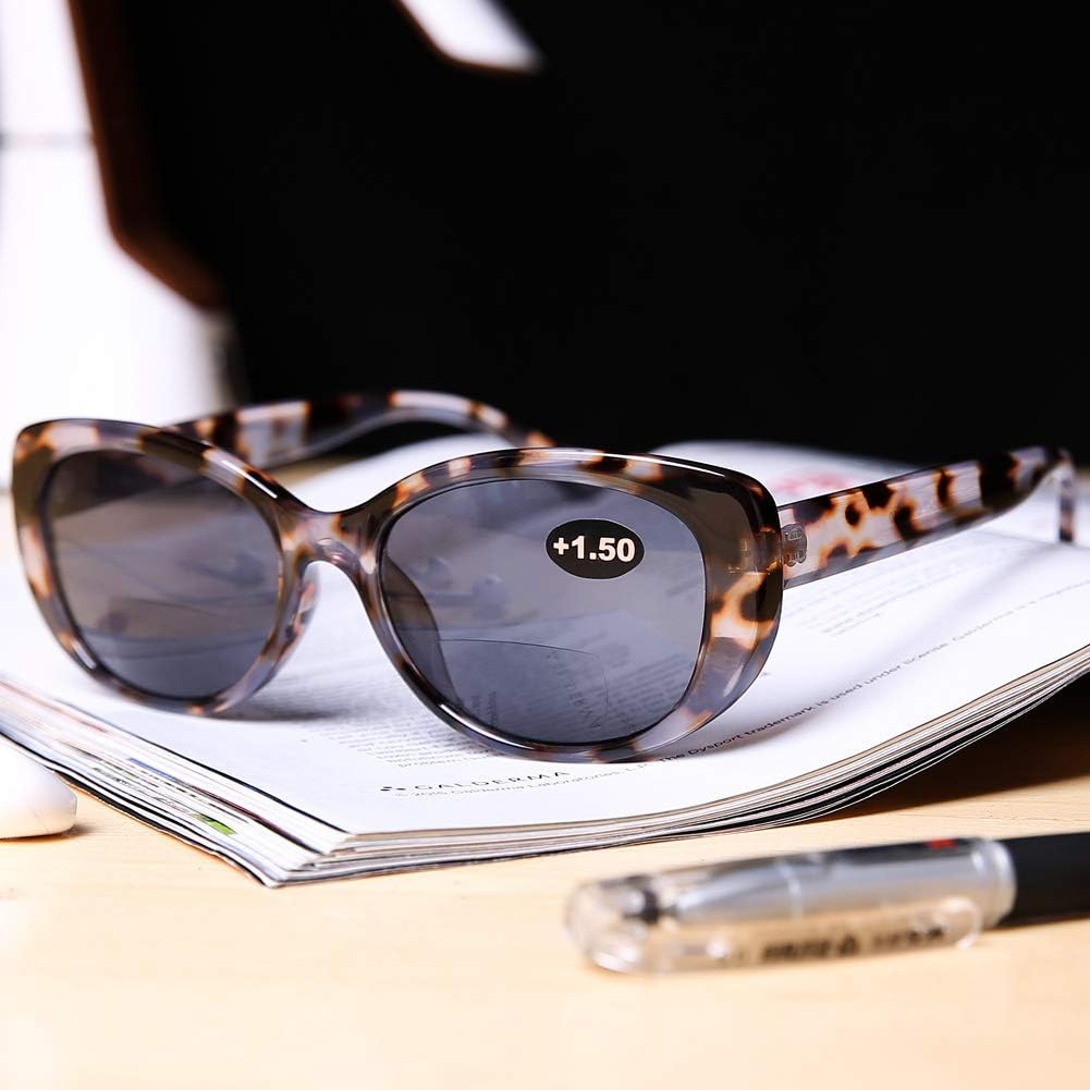 DOOViC Bifocal Sun Readers for Women and Men Stylish Reading Glasses Cat Eye Frame Reading Sunglasses - Image 6