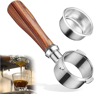 CUNXIA 54mm Bottomless Portafilter, Stainless Steel Coffee Portafilter Tool for Breville Espresso Machines 870/878/880 with 1 Cup Filter Basket