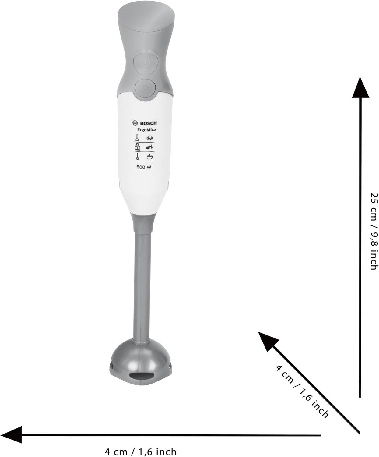 Theo Klein 9246 Bosch Hand Blender I Childproof Copy with Rotating Knives and Measuring Cup I Dimensions: 8 cm x 8 cm x 27.5 cm I Toys for Children from 3 Years and Over
