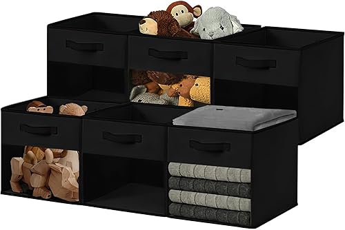 Miniatura 9 de DECOMOMO Contenedores de almacenamiento en cubos, cubos de almacenamiento de 11 pulgadas con ventana transparente, contenedor de almacenamiento de