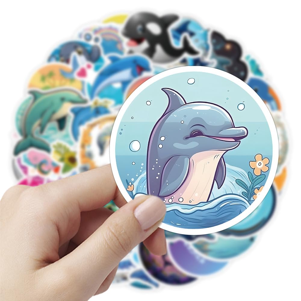 50PCS Dolphin Stickers for Bike,Water Bottle,Car,Skateboard,Scrapbook - Image 4
