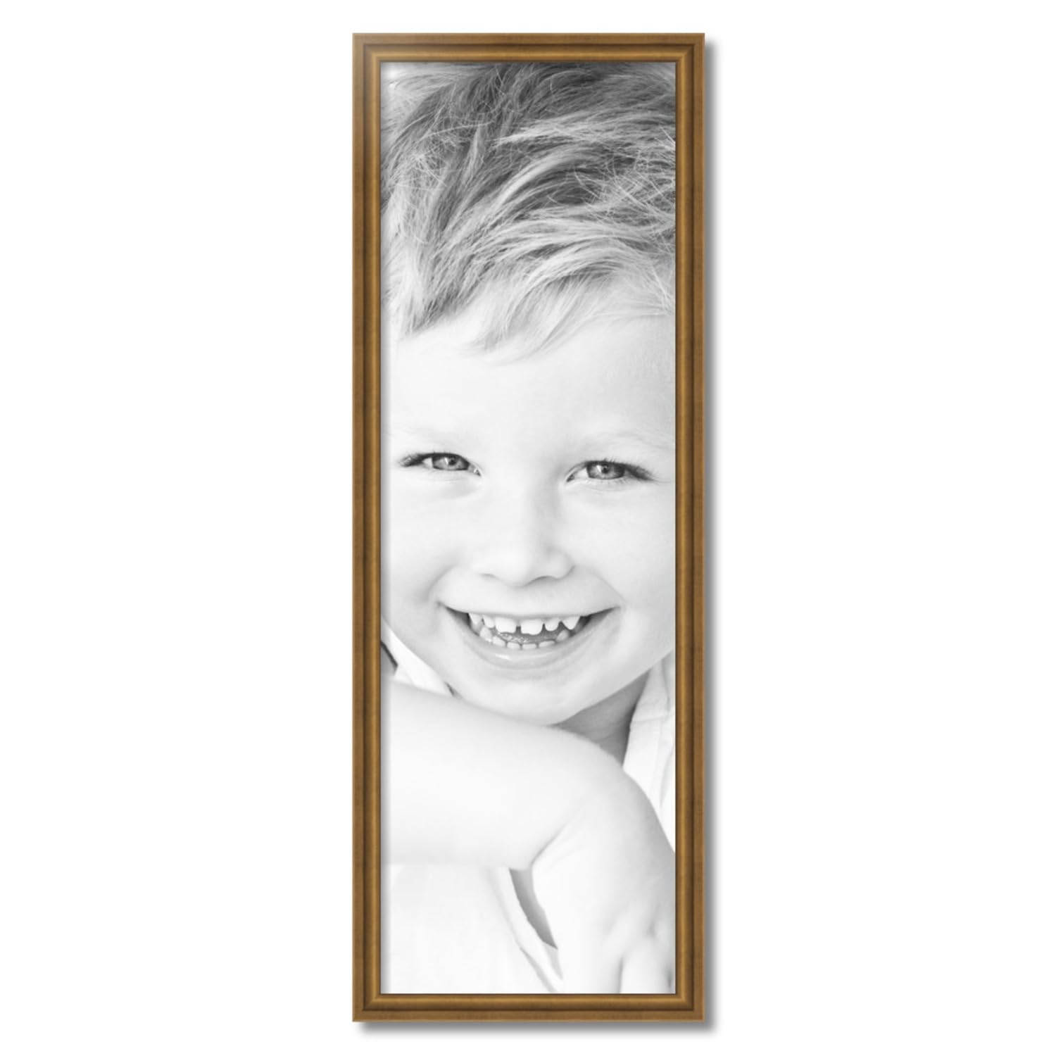 ArtToFrames 13x40 Inch Gold Picture Frame, This 1.25 Inch Custom MDF Poster Frame is Muted Gold Glow, Great for Your Art or Photos - Comes with Economy Acrylic